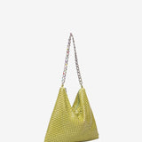 Bolso de hombro de malla metálica en verde