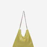 Bolso de hombro de malla metálica en verde