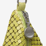 Bolso de hombro de malla metálica en verde