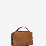 Cognac leather shoulder bag