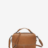 Cognac leather shoulder bag