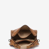 Cognac leather shoulder bag