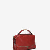 Red leather shoulder bag