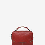 Red leather shoulder bag