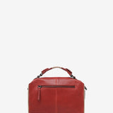 Red leather shoulder bag