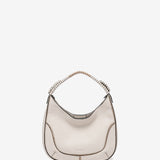 Small beige leather shoulder bag