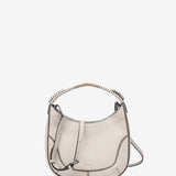 Small beige leather shoulder bag
