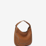 Small leather shoulder bag in cognac
