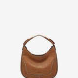 Small leather shoulder bag in cognac