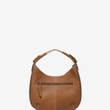 Small leather shoulder bag in cognac