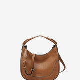 Small leather shoulder bag in cognac