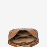 Small leather shoulder bag in cognac