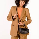 Small leather shoulder bag in black