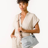 Shoulder bag in recycled materials in blue