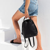 Black leather backpack