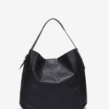 Schultertasche aus schwarzem Leder