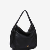 Schultertasche aus schwarzem Leder
