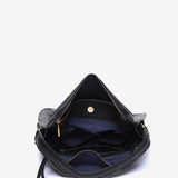 Schultertasche aus schwarzem Leder