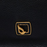 Schultertasche aus schwarzem Leder