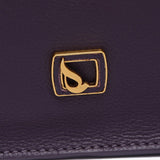 Purple leather shoulder bag