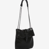 Bolso media luna en malla metálica negra