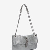 Bolso de fiesta en malla metálica plata