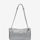 Bolso de fiesta en malla metálica plata