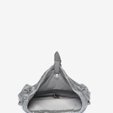Bolso de fiesta en malla metálica plata