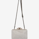 Partytasche aus beigem Samt.