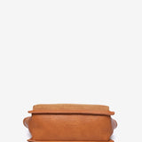 Handbag in cognac recycled materials