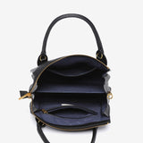 Black handbag made of recycled materials