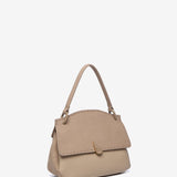 Small handbag in beige recycled materials