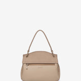 Small handbag in beige recycled materials