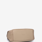 Small handbag in beige recycled materials