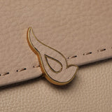Small handbag in beige recycled materials