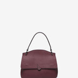 Large handbag in burgundy recycled materials