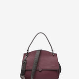 Large handbag in burgundy recycled materials