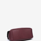 Large handbag in burgundy recycled materials