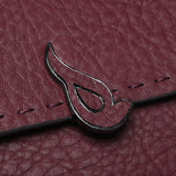 Large handbag in burgundy recycled materials
