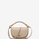 Half moon shoulder bag in beige recycled materials