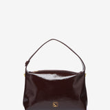 Shoulder bag in burgundy patent leather