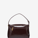 Shoulder bag in burgundy patent leather