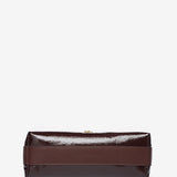 Shoulder bag in burgundy patent leather