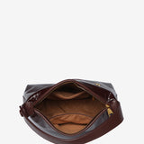 Shoulder bag in burgundy patent leather