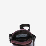 Mobile phone bag in burgundy recycled materials