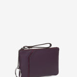 Purple leather and suede wallet