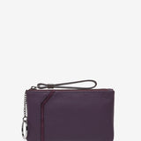 Purple leather and suede wallet