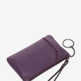 Purple leather and suede wallet