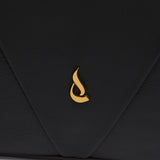 Black leather shoulder bag
