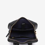 Schwarze Lederhandtasche
